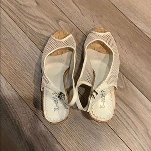 Y-not? Heels. White mesh-looking heels